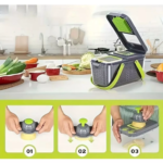 Fatiador Cortador Ralador 22 Peças Descascador De Alimentos Frutas Picador Multifuncional com Lâminas Inox