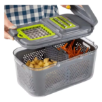 Fatiador Cortador Ralador 22 Peças Descascador De Alimentos Frutas Picador Multifuncional com Lâminas Inox