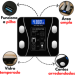 Balança Corporal Bioimpedância Digital Com App Profissional 180kg