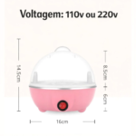 Cozedor De Ovos Eletrico Rápido 360w A Vapor 110v Ou 220v