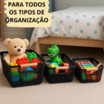 Kit de Organizadores Bambu Multiuso Organize Quartos Salas Cozinhas Brinquedos e Armarios