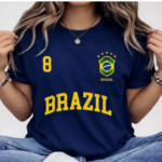 Blusa Feminina Brasil T-shirt Verão Algodão