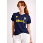 Blusa Feminina Brasil T-shirt Verão Algodão