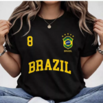 Blusa Feminina Brasil T-shirt Verão Algodão