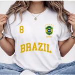 Blusa Feminina Brasil T-shirt Verão Algodão