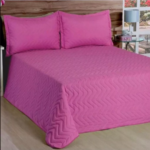 Kit Colcha Cobre Leito Luxo Casal Padrão 03 Peças Matelado Com Porta Travesseiro