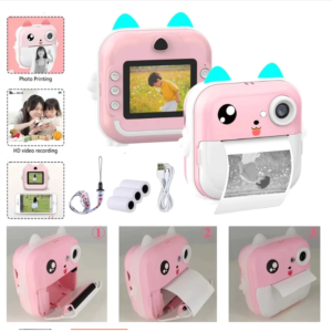 Câmera Infantil Mini Impressora Crianças Vídeo Fotografia Digital Fotográfica Toy Térmica Boy Girls