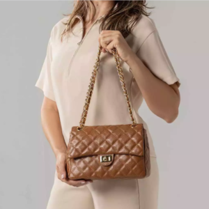 Bolsa Feminina Couro Legítimo Vittal Barbara Design Matelassê