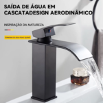 Torneira Banheiro quadrada Inox 304 preta duas entradas quente e fria torneira de armário de banheiro preto