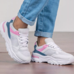 Tênis Cloe GuGi Feminino Esportivo Leve e Confortável Caminhada Com Detalhes em Camurça 621-GG