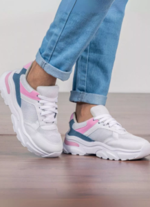 Tênis Cloe GuGi Feminino Esportivo Leve e Confortável Caminhada Com Detalhes em Camurça 621-GG