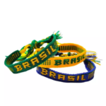 Kit 6 Unidades Pulseiras De Pano Do Brasil Copa Macramê Reggae Jamaica Hippie Praia