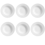 Conjunto Prato Fundo Roma Branco 6 Peças 2ª Linha Porto Brasil