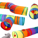 Túnel Colorido Gato Interativo Cachorro Labirinto Dobrável Pet Playground Toca Brinquedos Gatos
