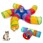 Túnel Colorido Gato Interativo Cachorro Labirinto Dobrável Pet Playground Toca Brinquedos Gatos