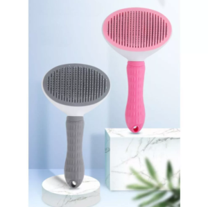 Escova Rasqueadeira Tira Pelos Pet com Botão Auto Limpante