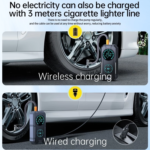 Mini Compressor de Ar Digital Portátil – USB Recarregável – Calibrador de Pneu Profissional, Bomba Compressor de ar portátil digital