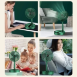 Ventilador Portátil Recarregável Sem Fio Bivolt Super Silencioso Dobrável 7200mah Retrátil Com