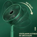 Ventilador Portátil Recarregável Sem Fio Bivolt Super Silencioso Dobrável 7200mah Retrátil Com