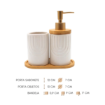 Jogo Banheiro Kit Lavabo Porcelana Sabonete Escova Bandeja