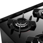 Fogão Dako 4 Bocas com Mesa de Vidro Mega Chama Supreme Glass Preto Bivolt