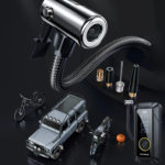 Bomba de Ar Compressor Digital Portátil com LED Encher Pneu Elétrica Portátil Sem Fio Carros Motos