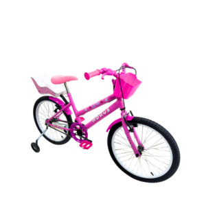 Bicicleta Infantil Aro 20 Fem Doll Route Bike Com Rodinha e Caderinha de Boneca
