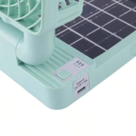 Ventilador Portátil Casa e Carro Vento Forte Placa Solar Recarregável USB