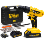 Parafusadeira E Furadeira De Impacto 3/8 The Black Tools Tb21-pz Com 2 Baterias E Acessorios