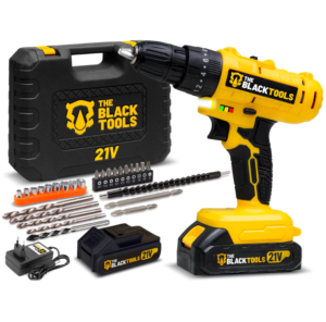 Parafusadeira E Furadeira De Impacto 3/8 The Black Tools Tb21-pz Com 2 Baterias E Acessorios